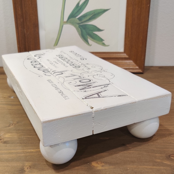 White Solid Wood Rustic Riser Tray - Picture 5 of 10